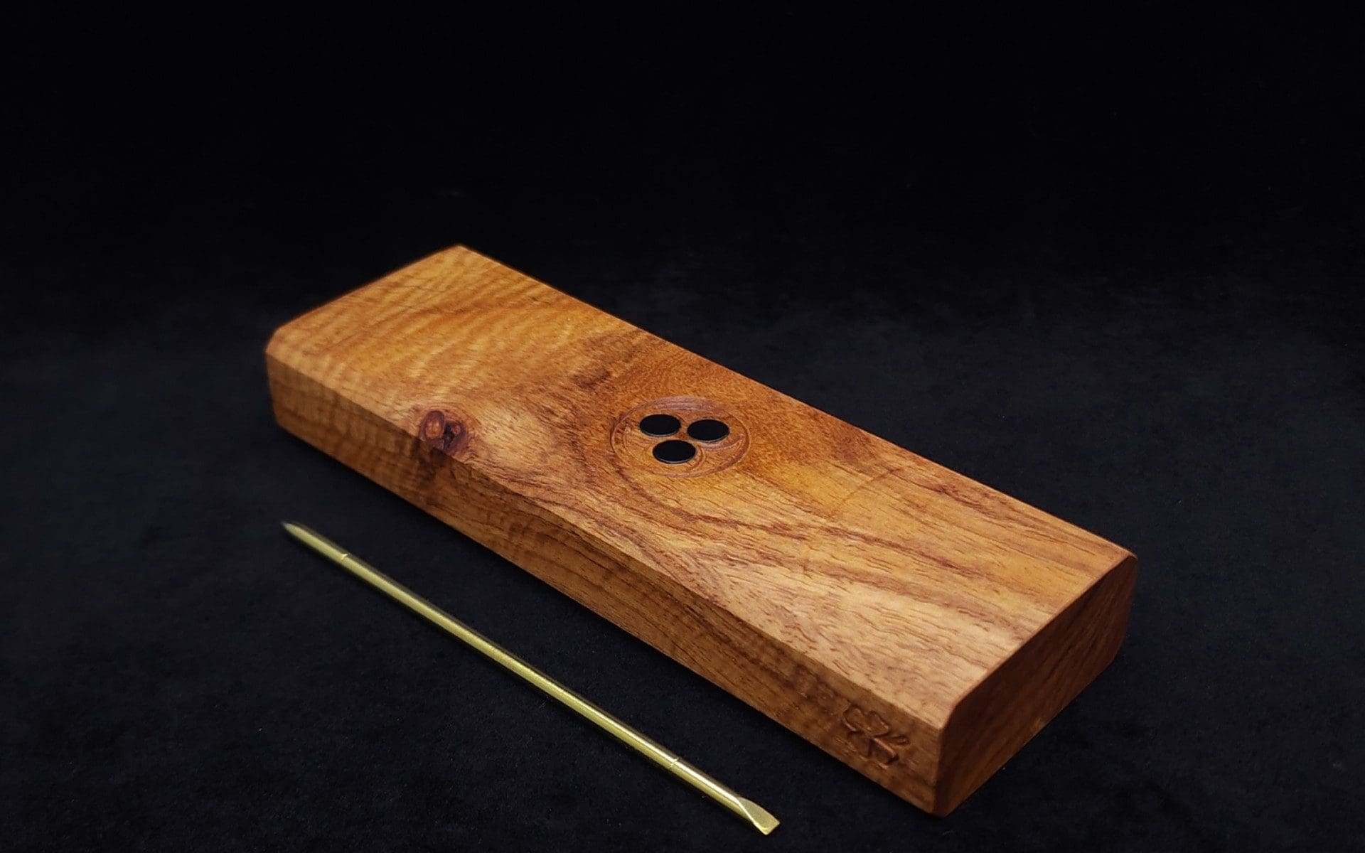 This image portrays Dynavap Device/Material Storage Case-Walnut Burl-Slim XL by Dovetail Woodwork.