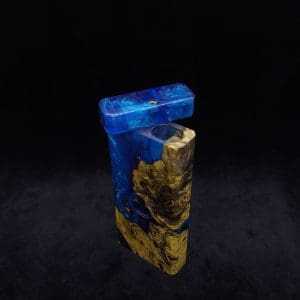 This image portrays Dynavap Dugout Device/Material Storage Case-Buckeye Burl Hybrid XL by Dovetail Woodwork.