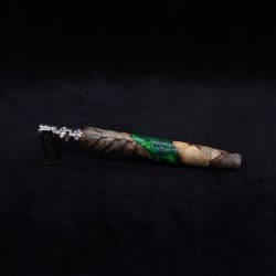 This image portrays Cascades Dynavap XL Burl Hybrid Stem + Book-Matched M.P.-NEW/2025 by Dovetail Woodwork.