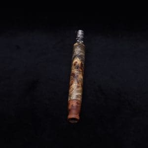 This image portrays Blunt/Spliff Dynavap XL Quad-Burl Stem + Matched Thuya Burl M.P.-NEW! by Dovetail Woodwork.