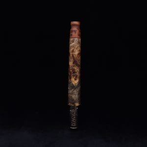 This image portrays Blunt/Spliff Dynavap XL Quad-Burl Stem + Matched Thuya Burl M.P.-NEW! by Dovetail Woodwork.