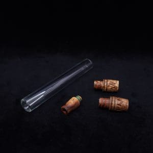 This image portrays Dynavap 3XL Boro-Glass/Graybox Burl Wood Specialty Stem Setup-NEW! by Dovetail Woodwork.