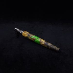 This image portrays Straight Taper Dynavap XL Burl Hybrid Stem + Book-Matched M.P. - NEW! by Dovetail Woodwork.