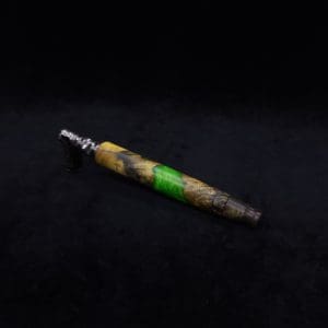 This image portrays Straight Taper Dynavap XL Burl Hybrid Stem + Book-Matched M.P. - NEW! by Dovetail Woodwork.