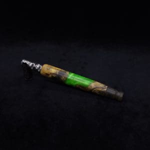 This image portrays Straight Taper Dynavap XL Burl Hybrid Stem + Book-Matched M.P. - NEW! by Dovetail Woodwork.