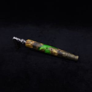 This image portrays Straight Taper Dynavap XL Burl Hybrid Stem + Book-Matched M.P. - NEW! by Dovetail Woodwork.