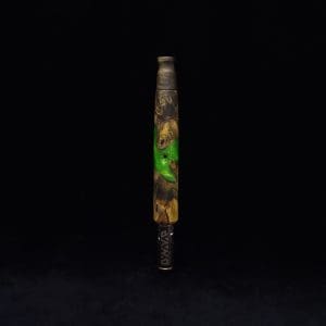 This image portrays Straight Taper Dynavap XL Burl Hybrid Stem + Book-Matched M.P. - NEW! by Dovetail Woodwork.