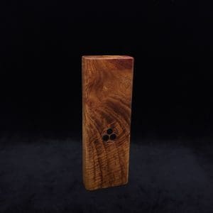 This image portrays Dynavap Device Dugout/Material Storage Case-Walnut Burl-Slim Stash XL by Dovetail Woodwork.