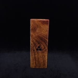 This image portrays Dynavap Device Dugout/Material Storage Case-Walnut Burl-Slim Stash XL by Dovetail Woodwork.