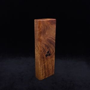 This image portrays Dynavap Device Dugout/Material Storage Case-Walnut Burl-Slim Stash XL by Dovetail Woodwork.