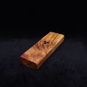 This image portrays Dynavap Device Dugout/Material Storage Case-Walnut Burl-Slim Stash XL by Dovetail Woodwork.