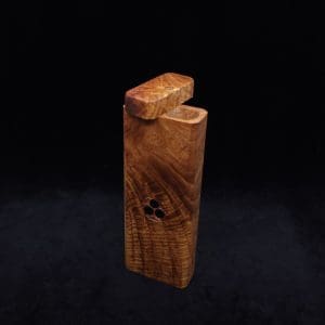 This image portrays Dynavap Device Dugout/Material Storage Case-Walnut Burl-Slim Stash XL by Dovetail Woodwork.