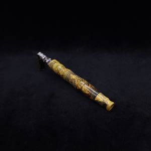 This image portrays Spiraled Hourglass XL Burl Hybrid Dynavap Stem + Book-Matched M.P. - NEW! by Dovetail Woodwork.