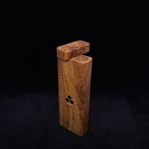 This image portrays Dynavap Device Dugout/Material Storage Case-Walnut Burl-Slim Stash XL by Dovetail Woodwork.