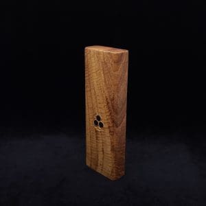 This image portrays Dynavap Device Dugout/Material Storage Case-Walnut Burl-Slim Stash XL by Dovetail Woodwork.