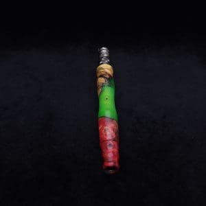 This image portrays Spiraled Hourglass XL Burl Hybrid Luminescent Dynavap Stem + Book-Matched M.P. - NEW! by Dovetail Woodwork.