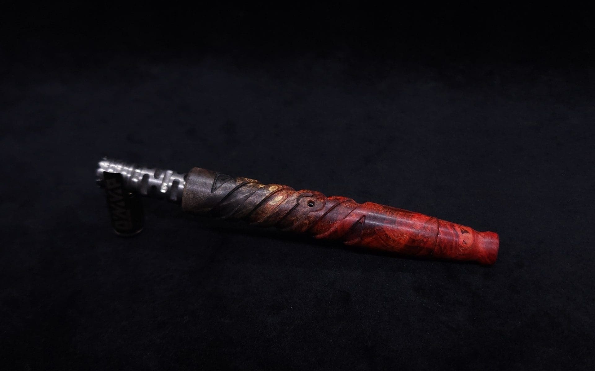 This image portrays Helical Dynavap XL Burl Stem + Book-Matched M.P.-NEW! by Dovetail Woodwork.