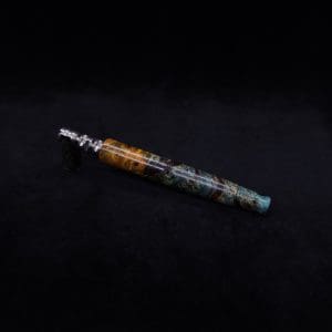 This image portrays Straight Taper Dynavap XL Burl Hybrid Stem + Book-Matched M.P. - NEW! by Dovetail Woodwork.