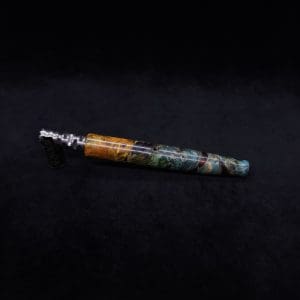 This image portrays Straight Taper Dynavap XL Burl Hybrid Stem + Book-Matched M.P. - NEW! by Dovetail Woodwork.