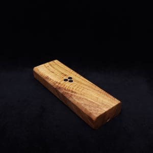 This image portrays Dynavap Device Dugout/Material Storage Case-Walnut Burl-Slim Stash XL by Dovetail Woodwork.