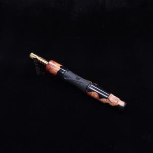 This image portrays Tri-Axial XL Manzanita Burl Hybrid Dynavap Stem + Book-Matched M.P. - NEW DESIGN! by Dovetail Woodwork.