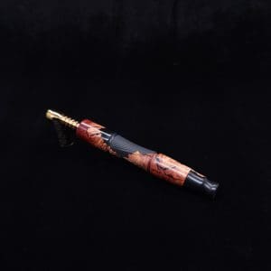 This image portrays Tri-Axial XL Manzanita Burl Hybrid Dynavap Stem + Book-Matched M.P. - NEW DESIGN! by Dovetail Woodwork.