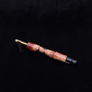 This image portrays Tri-Axial XL Manzanita Burl Hybrid Dynavap Stem + Book-Matched M.P. - NEW DESIGN! by Dovetail Woodwork.