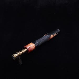 This image portrays Tri-Axial XL Manzanita Burl Hybrid Dynavap Stem + Book-Matched M.P. - NEW DESIGN! by Dovetail Woodwork.