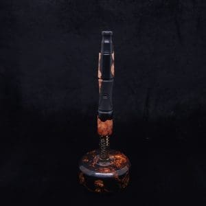 This image portrays Tri-Axial XL Manzanita Burl Hybrid Dynavap Stem + Book-Matched M.P. - NEW DESIGN! by Dovetail Woodwork.