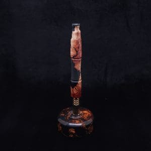 This image portrays Tri-Axial XL Manzanita Burl Hybrid Dynavap Stem + Book-Matched M.P. - NEW DESIGN! by Dovetail Woodwork.