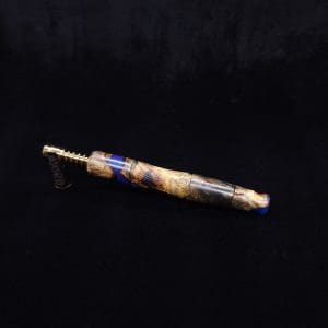 This image portrays Tri-Axial XL Burl Hybrid Dynavap Stem + Book-Matched M.P. - NEW DESIGN! by Dovetail Woodwork.