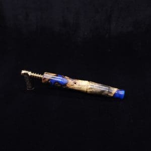 This image portrays Tri-Axial XL Burl Hybrid Dynavap Stem + Book-Matched M.P. - NEW DESIGN! by Dovetail Woodwork.
