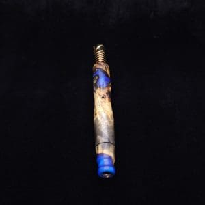 This image portrays Tri-Axial XL Burl Hybrid Dynavap Stem + Book-Matched M.P. - NEW DESIGN! by Dovetail Woodwork.