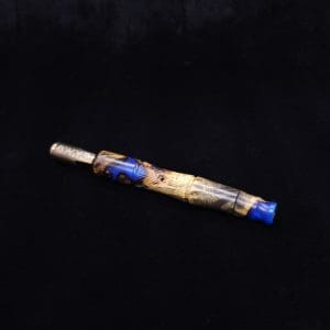 This image portrays Tri-Axial XL Burl Hybrid Dynavap Stem + Book-Matched M.P. - NEW DESIGN! by Dovetail Woodwork.