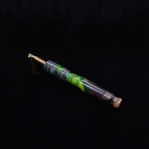 This image portrays Vaulted XL Burl Hybrid Dynavap Stem + Book-Matched Mouthpiece - NEW DESIGN ☘ by Dovetail Woodwork.