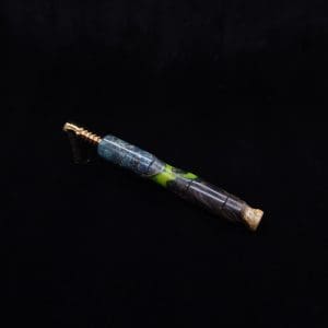 This image portrays Vaulted XL Burl Hybrid Dynavap Stem + Book-Matched Mouthpiece - NEW DESIGN ☘ by Dovetail Woodwork.