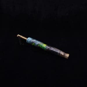 This image portrays Vaulted XL Burl Hybrid Dynavap Stem + Book-Matched Mouthpiece - NEW DESIGN ☘ by Dovetail Woodwork.