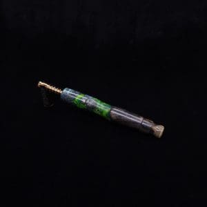 This image portrays Vaulted XL Burl Hybrid Dynavap Stem + Book-Matched Mouthpiece - NEW DESIGN ☘ by Dovetail Woodwork.