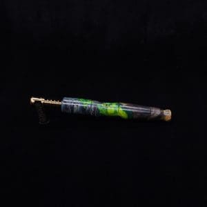 This image portrays Vaulted XL Burl Hybrid Dynavap Stem + Book-Matched Mouthpiece - NEW DESIGN ☘ by Dovetail Woodwork.