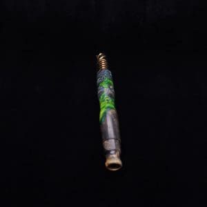 This image portrays Vaulted XL Burl Hybrid Dynavap Stem + Book-Matched Mouthpiece - NEW DESIGN ☘ by Dovetail Woodwork.