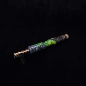 This image portrays Vaulted XL Burl Hybrid Dynavap Stem + Book-Matched Mouthpiece - NEW DESIGN ☘ by Dovetail Woodwork.