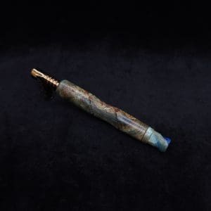 This image portrays Vaulted XL Burl Hybrid Dynavap Stem + Book-Matched Specialty Mouthpiece - NEW DESIGN ☘ by Dovetail Woodwork.