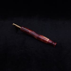 This image portrays Vaulted XL Burl Hybrid Dynavap Stem + Book-Matched Specialty Mouthpiece - NEW DESIGN ☘ by Dovetail Woodwork.