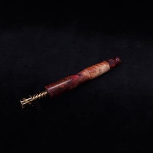 This image portrays Vaulted XL Burl Hybrid Dynavap Stem + Book-Matched Specialty Mouthpiece - NEW DESIGN ☘ by Dovetail Woodwork.