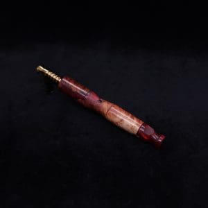 This image portrays Vaulted XL Burl Hybrid Dynavap Stem + Book-Matched Specialty Mouthpiece - NEW DESIGN ☘ by Dovetail Woodwork.