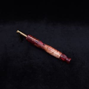 This image portrays Vaulted XL Burl Hybrid Dynavap Stem + Book-Matched Specialty Mouthpiece - NEW DESIGN ☘ by Dovetail Woodwork.