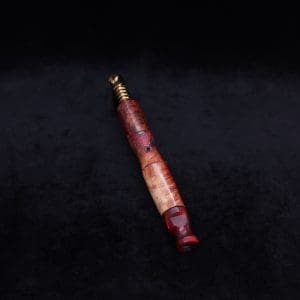 This image portrays Vaulted XL Burl Hybrid Dynavap Stem + Book-Matched Specialty Mouthpiece - NEW DESIGN ☘ by Dovetail Woodwork.