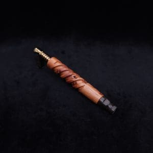 This image portrays Helical Dynavap XL Burl Stem + Matched Specialty Mouthpiece-NEW! by Dovetail Woodwork.
