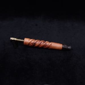 This image portrays Helical Dynavap XL Burl Stem + Matched Specialty Mouthpiece-NEW! by Dovetail Woodwork.