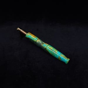 This image portrays Vaulted XL Burl Hybrid Dynavap Stem + Book-Matched Specialty Mouthpiece - NEW DESIGN ☘ by Dovetail Woodwork.